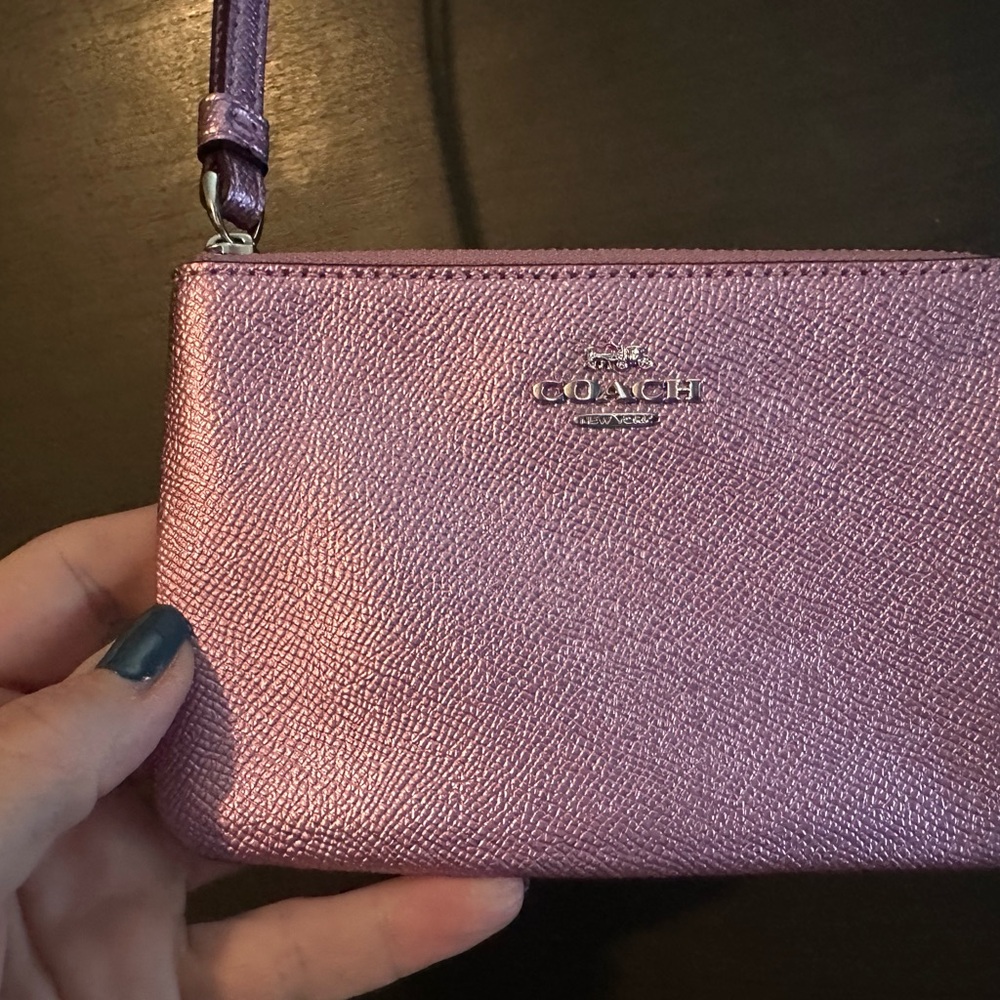 Coach Shimmering Pink Wristlet